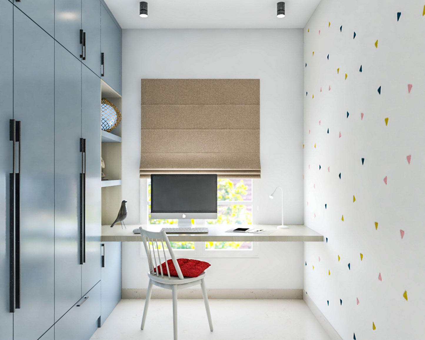 BHS Interio Modern Home Office Design With Desk And Side Wallpaper