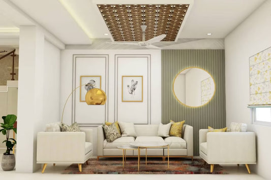 BHS Interio Contemporary Living Room Wall Paneling with Wall Trims & Louvers