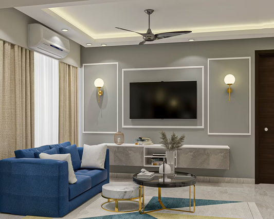 BHS Interio Contemporary Living Room Wall Paneling with Wall Trims