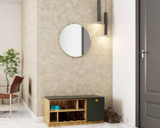 BHS Interio Modern Foyer Wall Paneling With Wallpaper