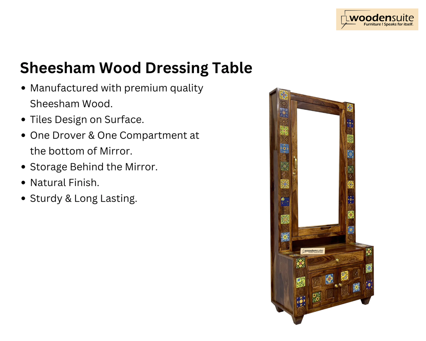 Sheesham Wood Dressing Table – Tile Designed