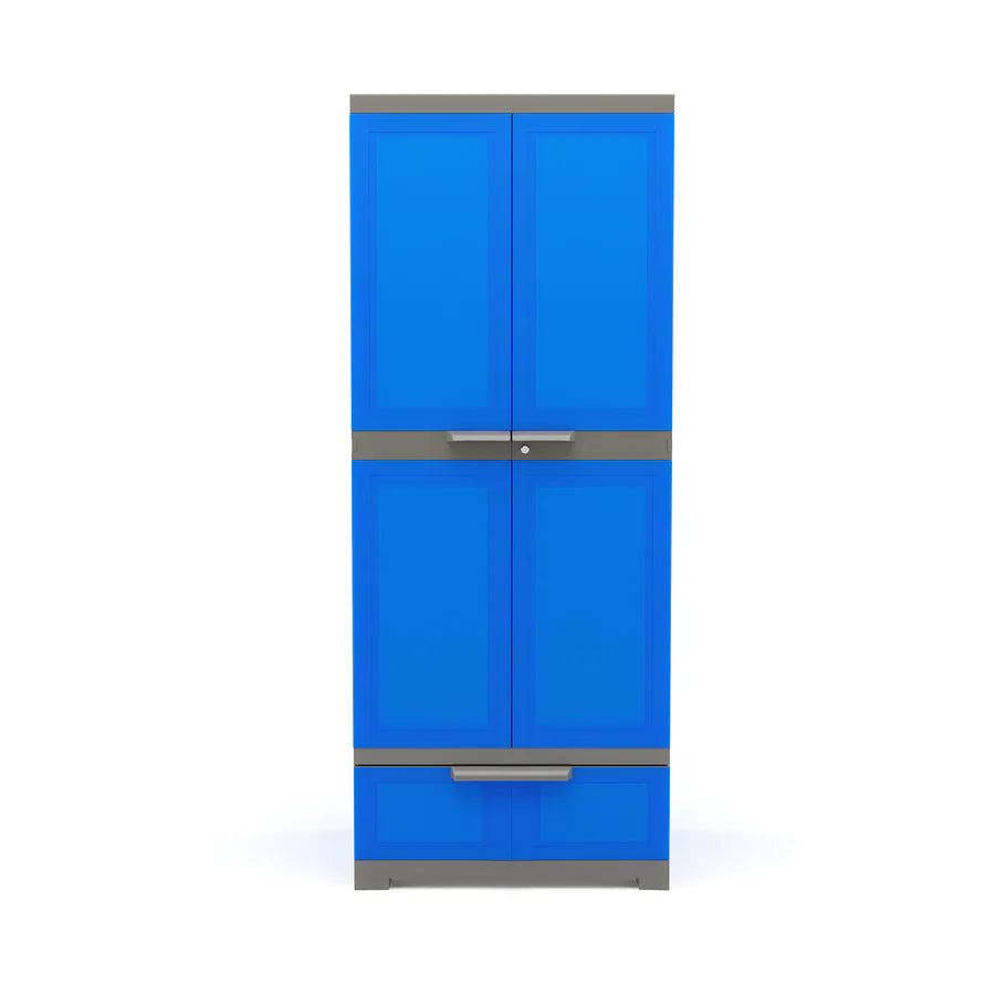 Nilkamal Freedom FMDR 1B Plastic Storage Cabinet with 1 Drawer (Blue and grey)