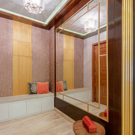 BHS Interio Classic Foyer Wall Paneling With Wallpaper & Louvers