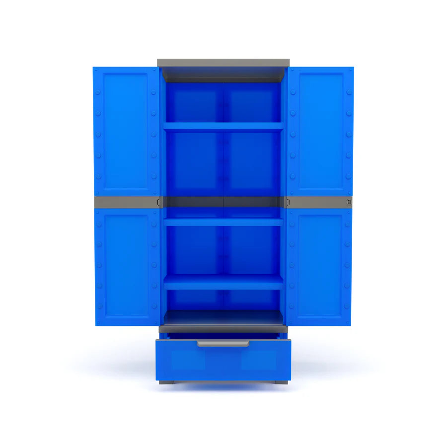 Nilkamal Freedom FMDR 1B Plastic Storage Cabinet with 1 Drawer (Blue and grey)