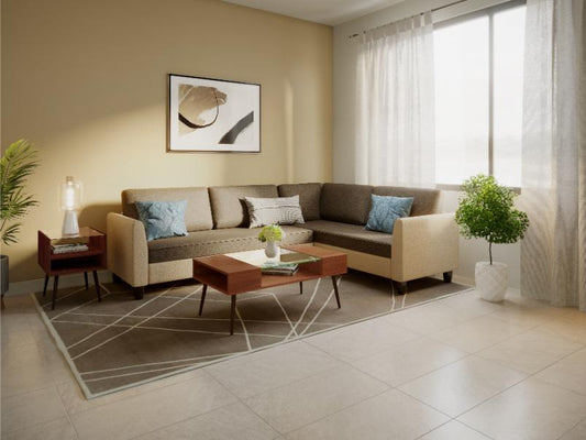 Plenta Sofa (Cream Coffee)