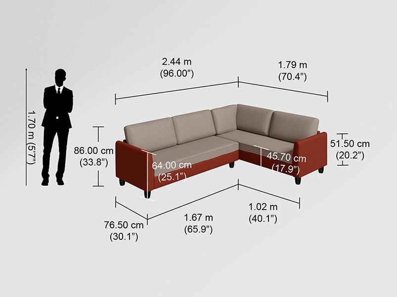 Plenta Sofa (Burgundy Grey)