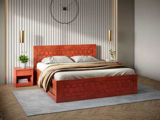 Honeycomb King Size Sheesham Bed