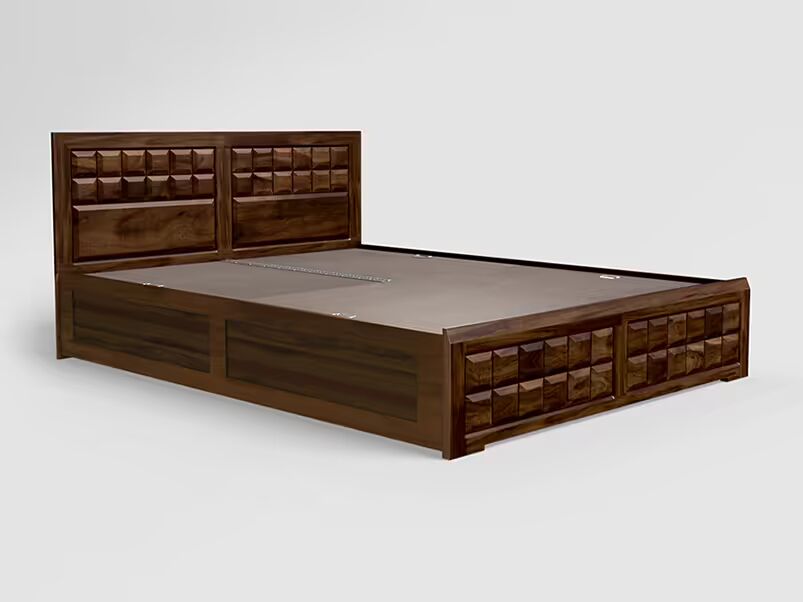 Tetris King Size Sheesham Wood Bed