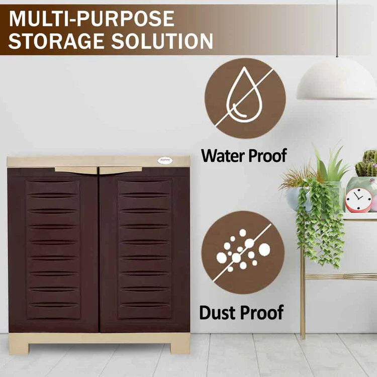 Supreme Fusion SR 01 Plastic Storage Cabinet ( Brown And Cream )