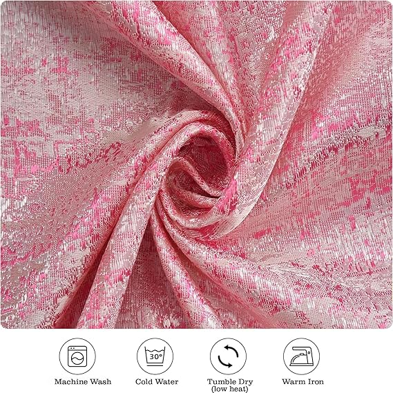 BHS interio Premium Customized Printed Blackout Curtain with Lining for Doors & Windows, Pink