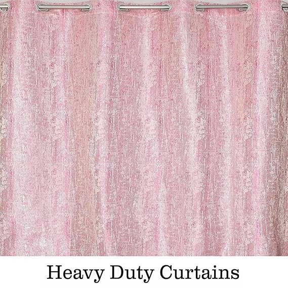 BHS interio Premium Customized Printed Blackout Curtain with Lining for Doors & Windows, Pink
