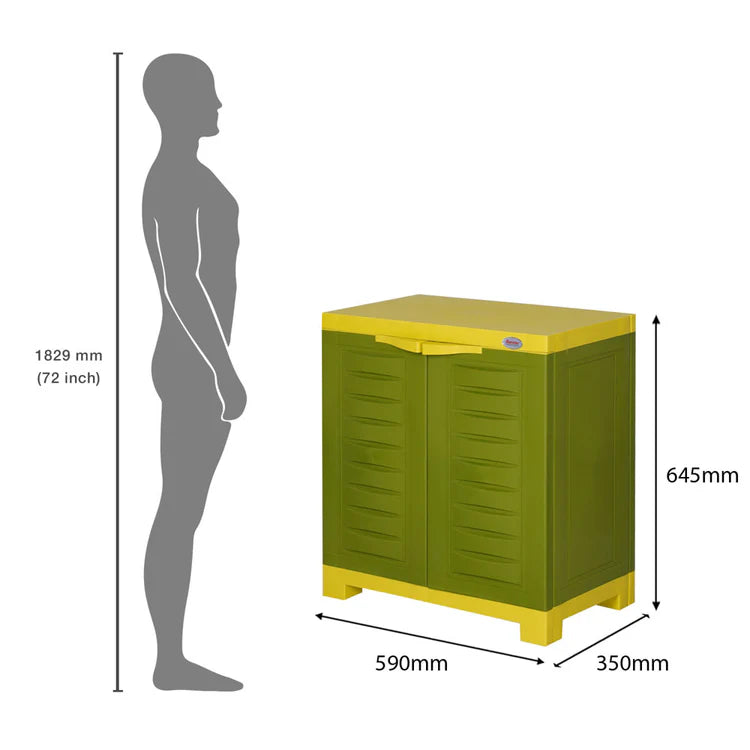 Supreme Fusion 01Plastic Storage Cabinet ( Green And Yellow )
