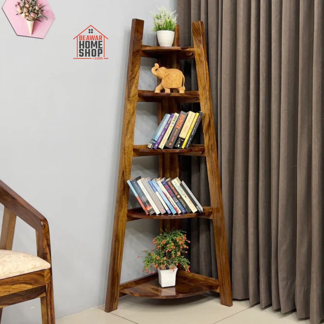 Sheesham Wood Foldable Book Shelf for Home Decor