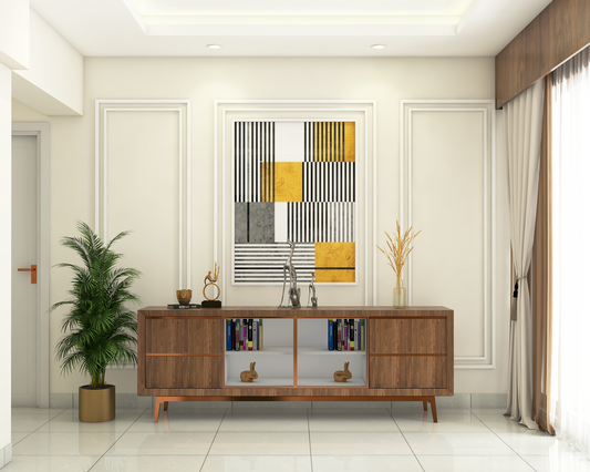 BHS Interio Contemporary Foyer Wall Paneling With Wall Trims & Wall Arts