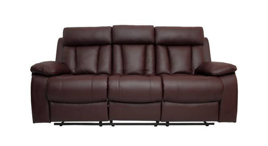 Eezy Leatherette Two Seater Manual Recliner in Brown Colour