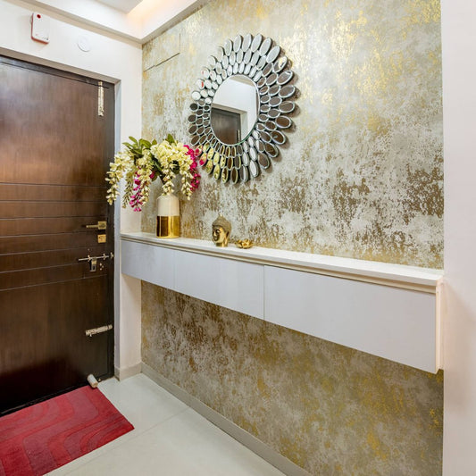 BHS Interio Modern Foyer Wall Paneling With Wallpaper