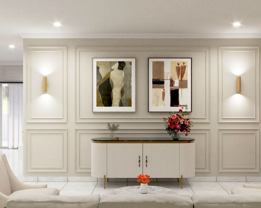 BHS Interio Contemporary Foyer Wall Paneling With Wall Trims& Wall Arts