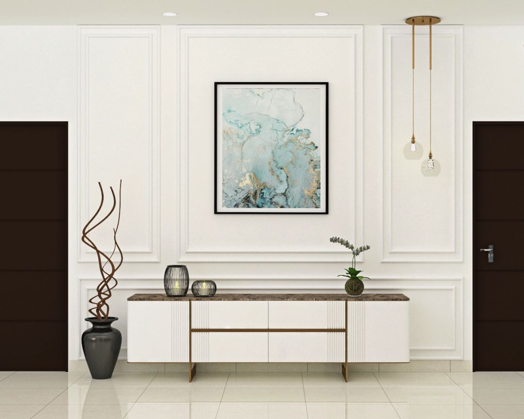 BHS Interio Contemporary Foyer Wall Paneling With Wall Trims & Wall Arts