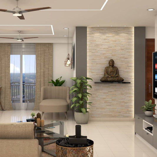 BHS Interio Modern Foyer Wall Paneling With Wallpaper & Laminate