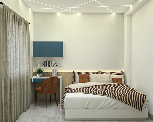 BHS Interio Modern Kids Bedroom Wall Paneling With Louvers And Wood Paneling