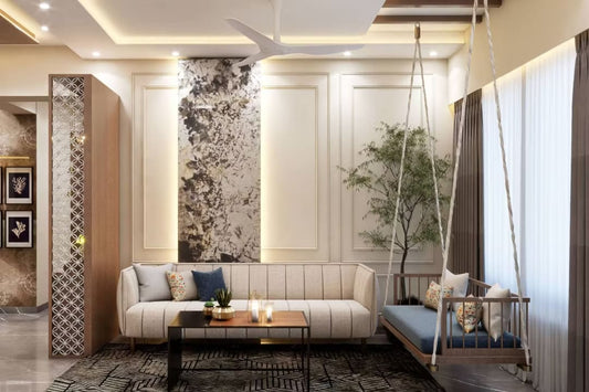BHS Interio Modern Living Room Wall Paneling with Wall Trims & Laminate