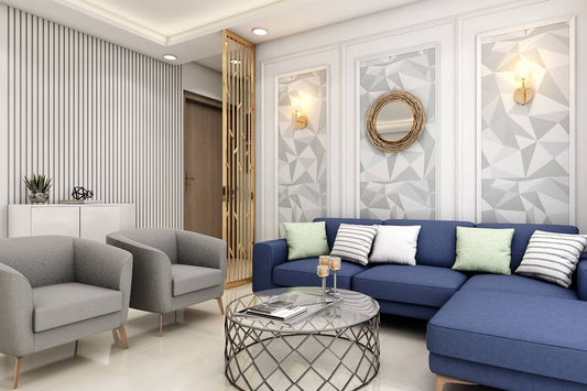 BHS Interio Contemporary Living Room Wall Paneling with Wall Trims & Louvers