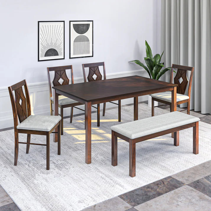 Nilkamal Nicole 6 Seater Dining Set with Bench