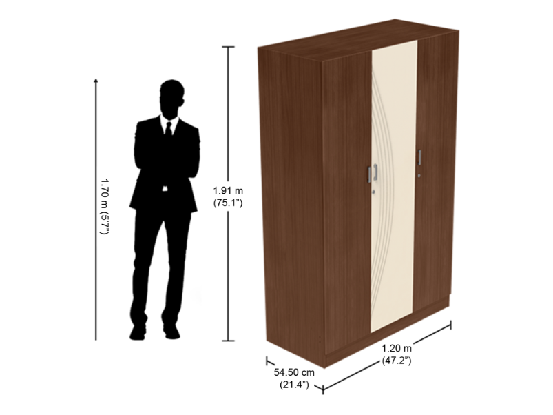 Godrej Allura Wooden Wardrobe 3 Door