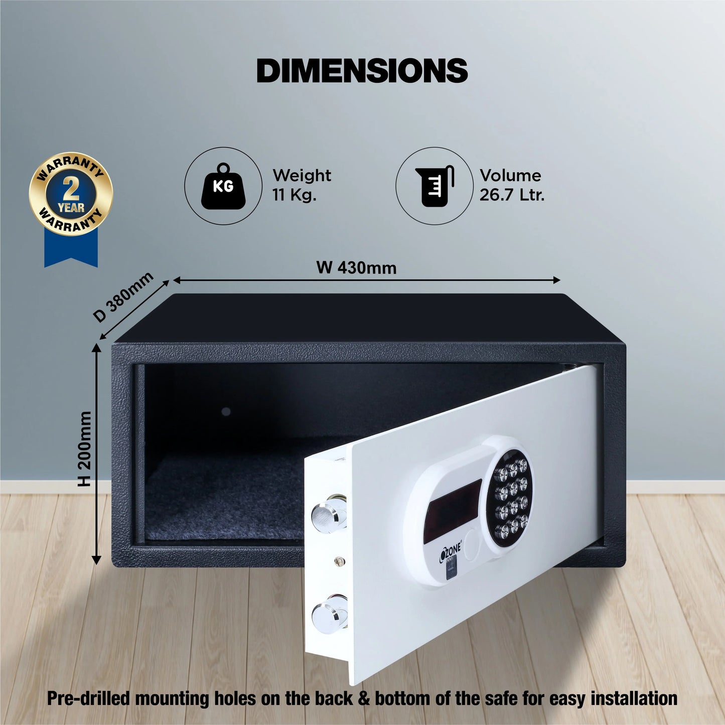 Ozone O-Laptop | Digital Safe | 26.7 Litres | 11kg