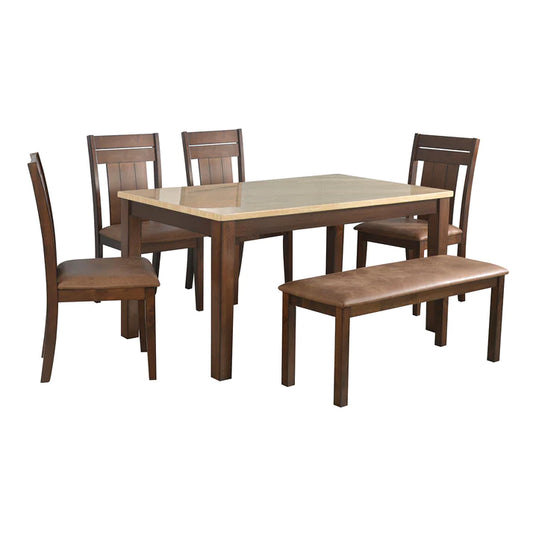 Nilkamal Arnold Marble 1+4+Bench Dining Set