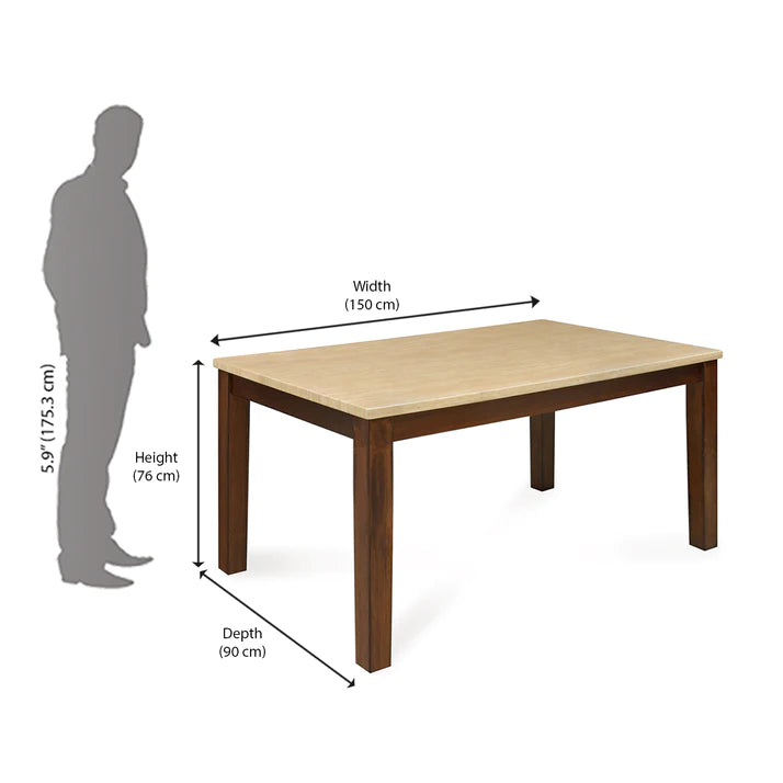 Nilkamal Arnold Marble 1+4+Bench Dining Set