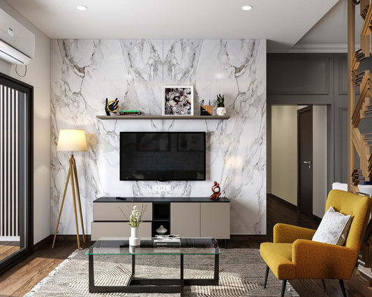 BHS Interio Modern Tv Unit Wall Paneling With Laminate