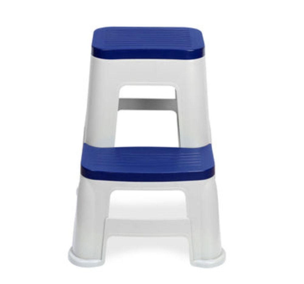 Nilkamal Step Stool 31 (Silk Grey / Cobalt Blue)