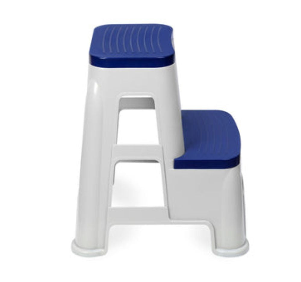 Nilkamal Step Stool 31 (Silk Grey / Cobalt Blue)