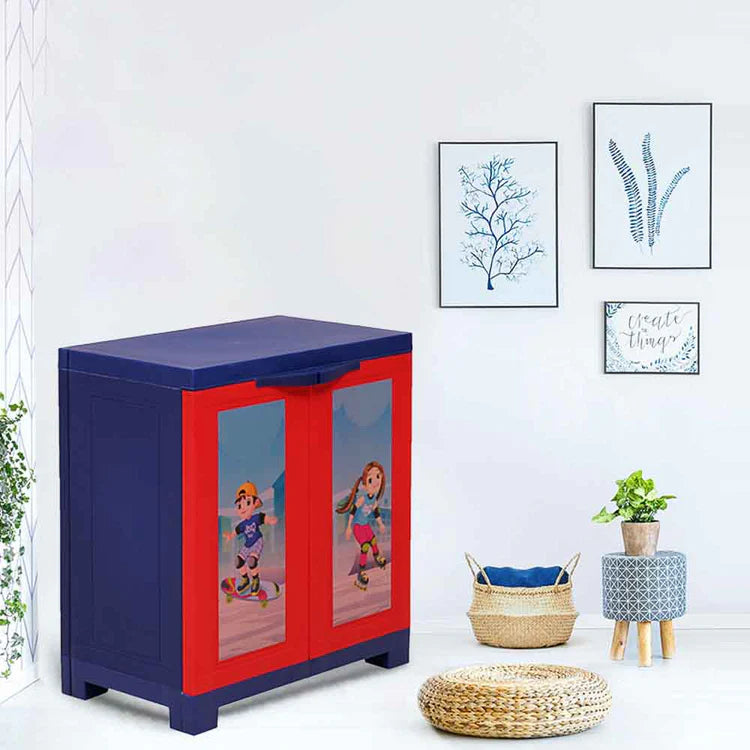 Supreme Fusion Kidz Junior Plastic Storage Cabinet ( Blue And Red )