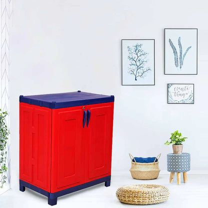 Supreme Rhythm Plastic Storage Cabinet ( Red And Blue )