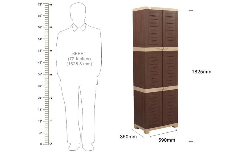 Supreme Fusion 03 Plastic Storage Cabinet ( Brown / Cream )