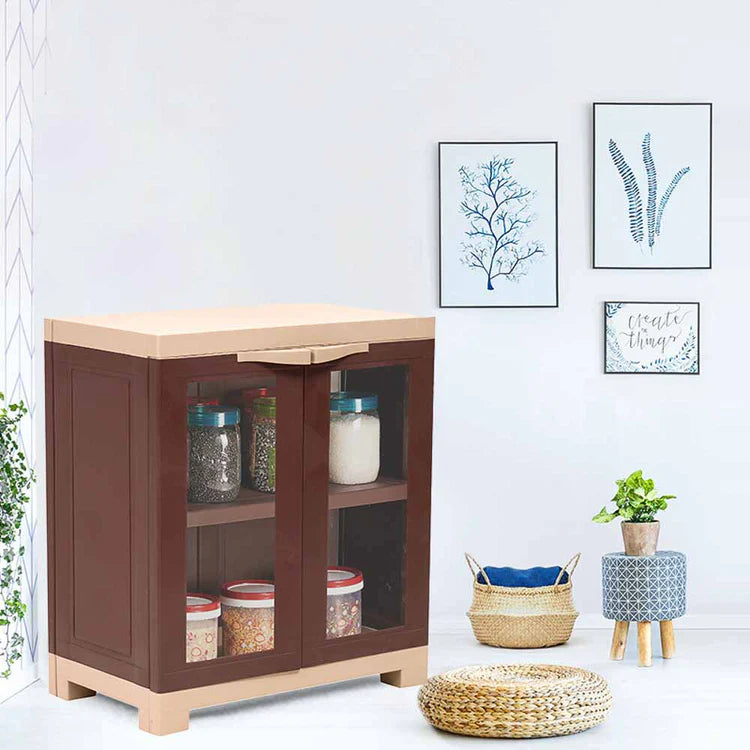 Supreme Fusion 01 FG Plastic Storage Cabinet ( Brown And Cream )