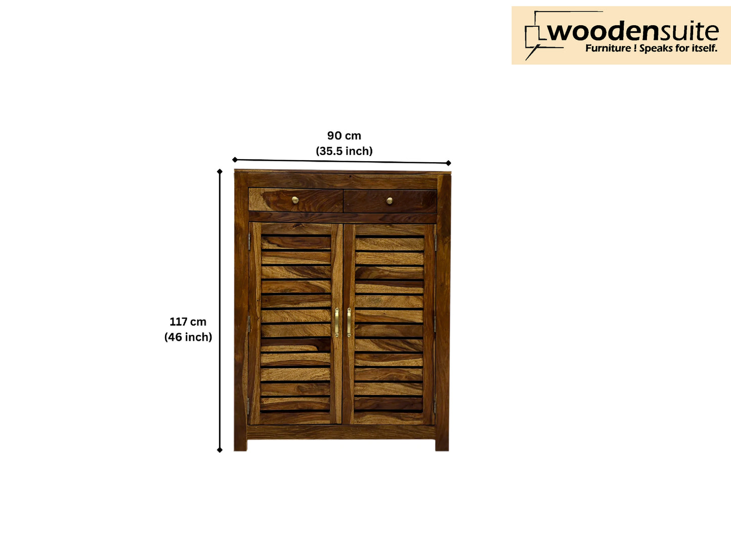 Sheesham Wood Shoe Rack with Drawers