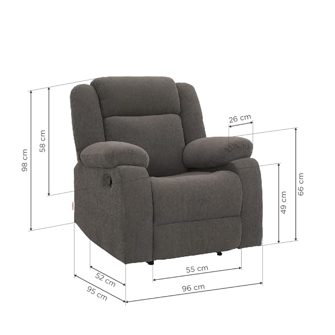 duroflex Avalon Fabric Recliner in Saddle Brown Color