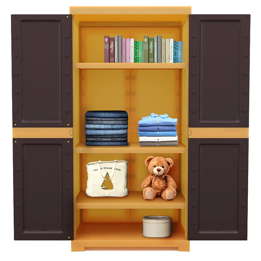 Nilkamal Freedom Mini Medium (FMM) Plastic Storage Cabinet ( Brown / Cream )