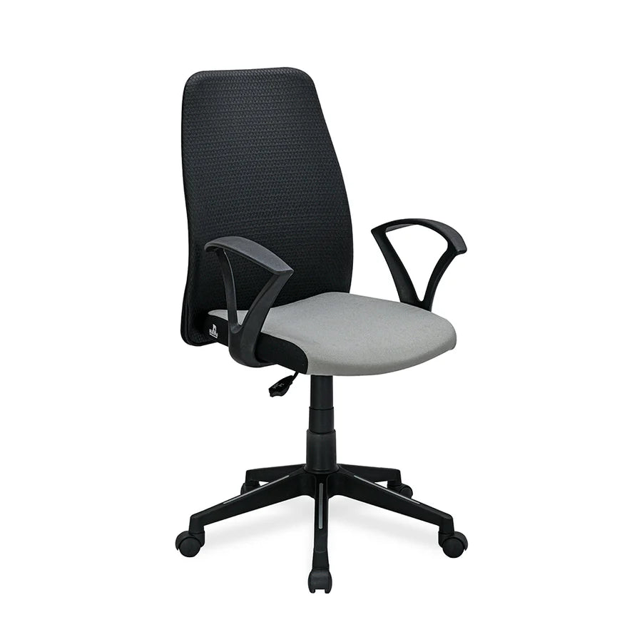 Nilkamal Solitaire Mid Back Chair (Grey And Black)
