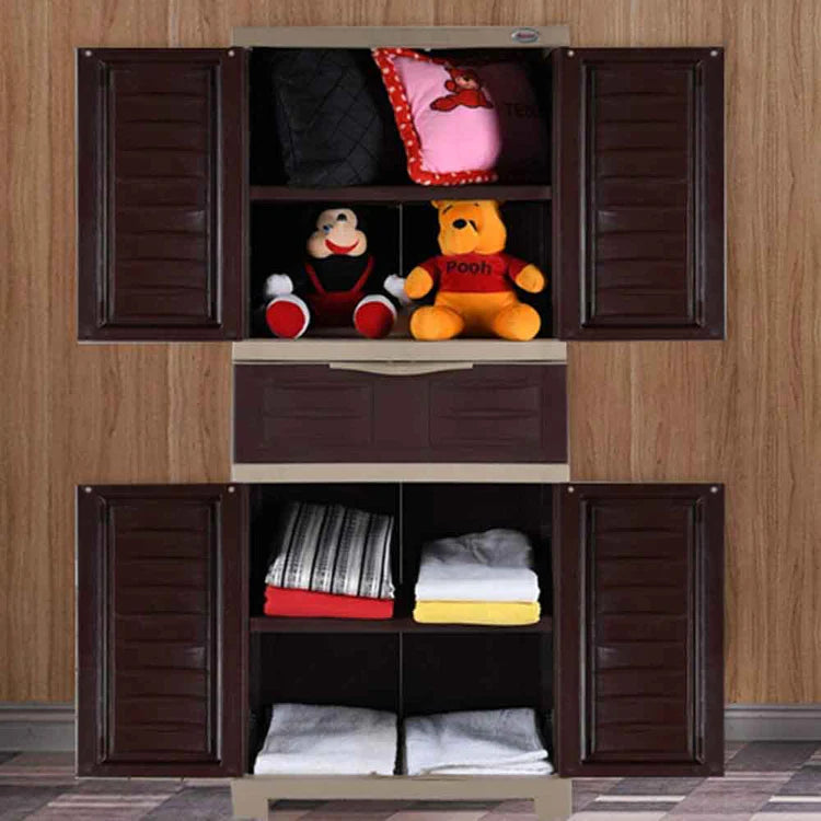 Supreme Fusion 02 MDR 01 Plastic Storage Cabinet ( Brown And Cream )