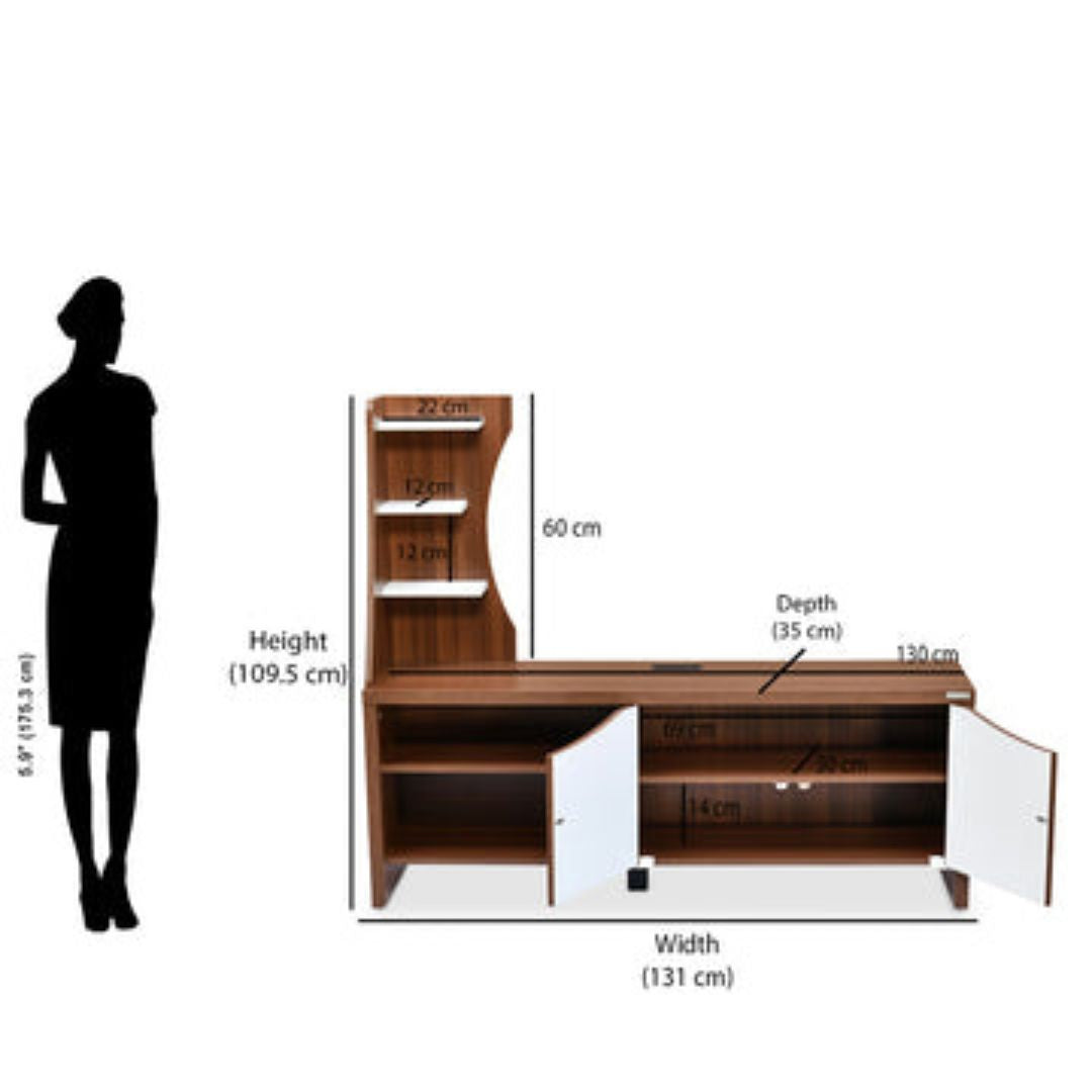 Nilkamal Caspian Wall Unit (Walnut and White)