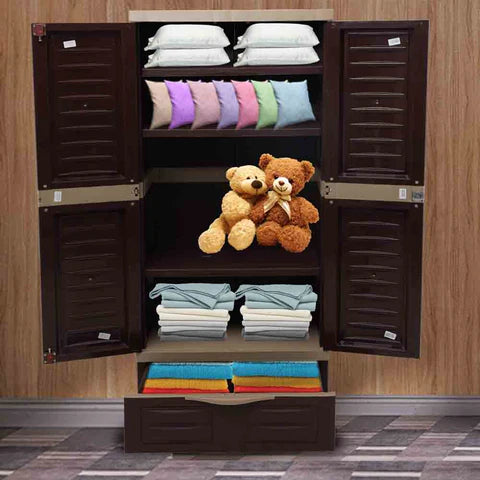 Supreme Fusion 02 BDR 1 Plastic Storage Cabinet ( Brown And Cream )