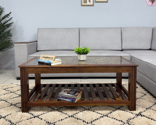 Sheesham Wood Coffee Table/ Centre Table-Niwar Designs 