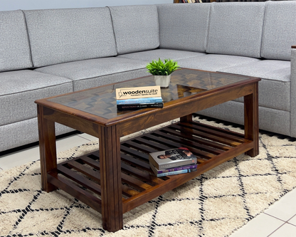 Sheesham Wood Coffee Table/ Centre Table-Niwar Designs 