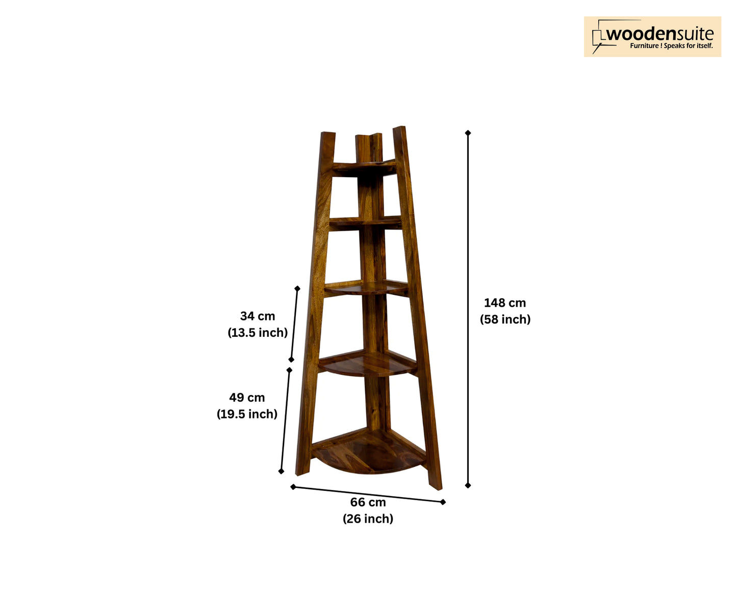 Sheesham Wood Foldable Book Shelf