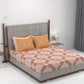 Carnival Jharokha Mauve King Bedsheet With 2 Pillow Cover Gift Set, 144Tc, 100% Cotton, Abstract, Maroon