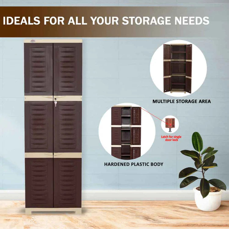 Supreme Fusion 03 Plastic Storage Cabinet ( Brown / Cream )